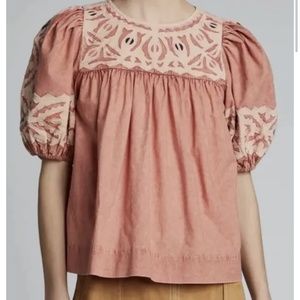 Ulla Johnson Aleida Embroidered Top